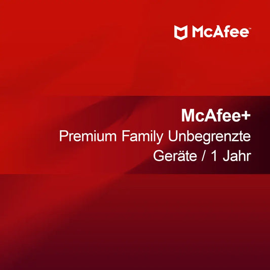 McAfee + Premium Family - Unbegrenzte Geräte - 1 Jahr